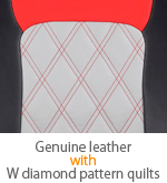 Genuine leather with W diamond pattern quilts